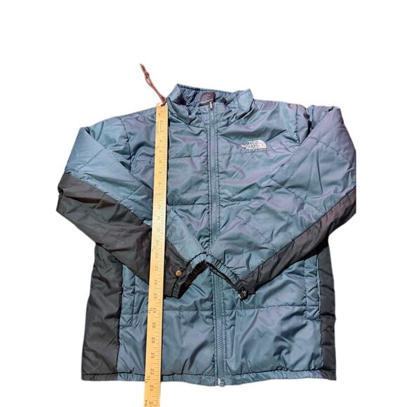 The North Face Kids Large 14/16 Puffer Jacket Blue Black Insulated Winter Coat - Picture 1 of 7